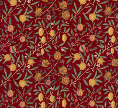 William Morris Stoff 'FRUCHTSAMT - MADDER/BAYLEAF' 3 METER (300 cm) SAMT