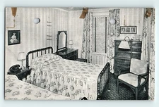 Hotel Queen Anne New Bern North Carolina Bedroom 1946 Vintage Postcard G1