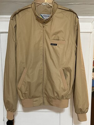 VTG Members Only Khaki Zipper Racing Jacket Mens 42L Large L | eBay
