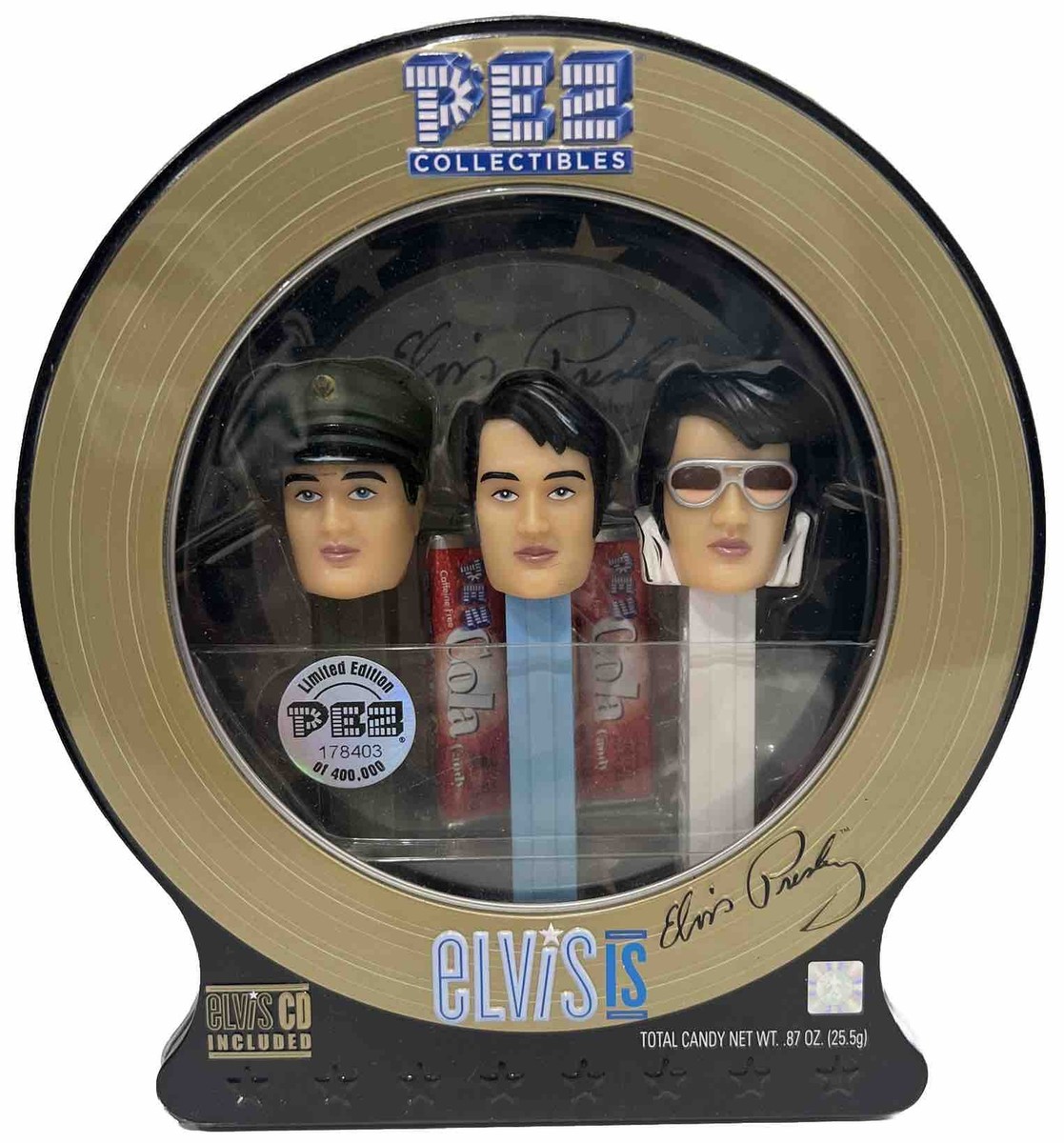 NEW Elvis Presley Limited Edition PEZ Dispenser Set with CD