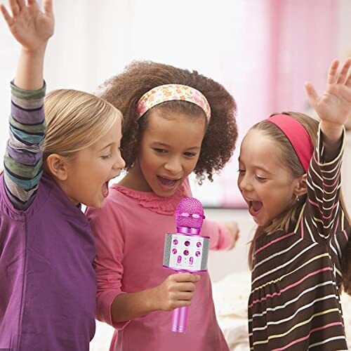 Kinder Karaoke Mikrofon für Mädchen Spielzeug: Weihnachten Geburtstag Geschenkideen lila - Bild 3 von 8