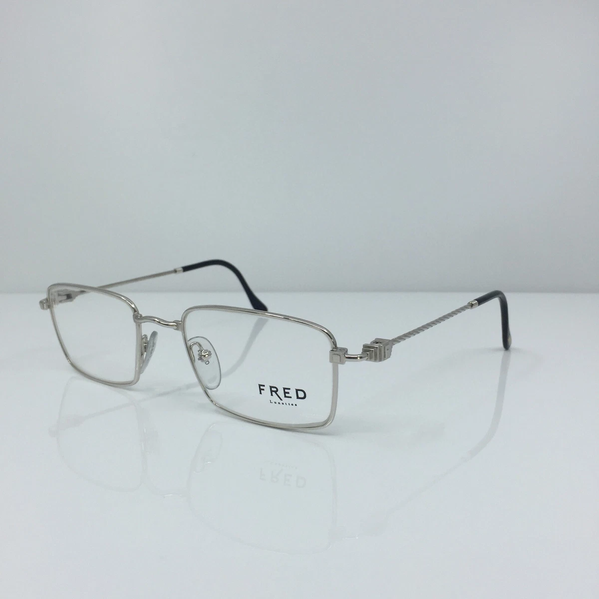 New Authentic Vintage FRED Lunettes Tropique Eyeglasses C. 002 Platine 53 20mm