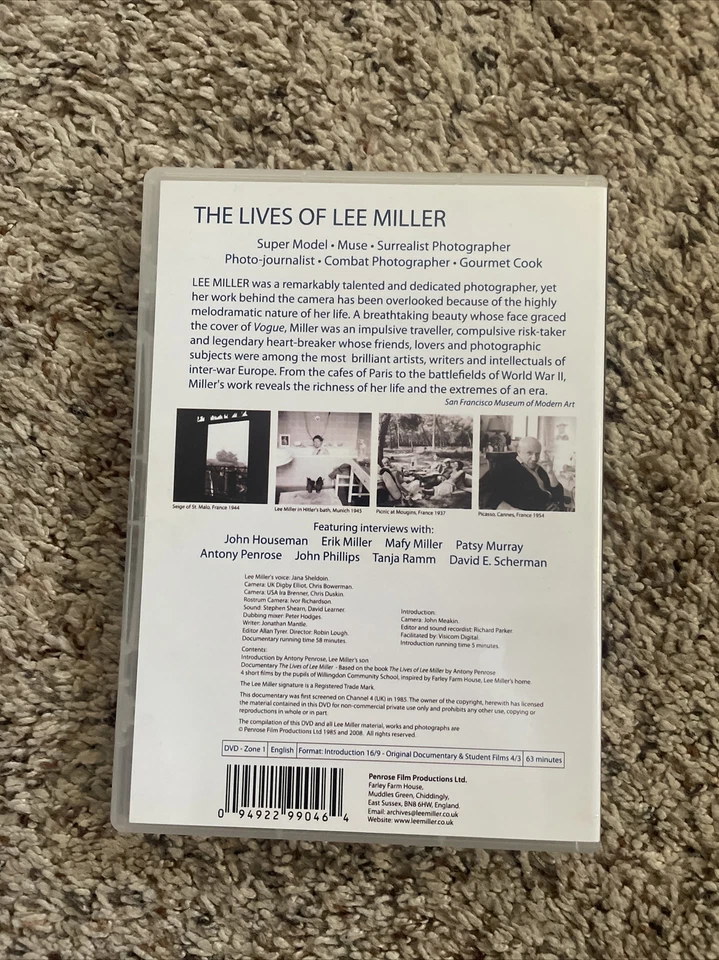 The Lives Of Lee Miller DVD Documentary Oop Rare  Foto 2 de 2