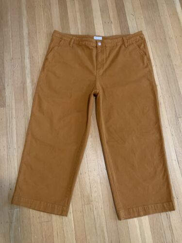 EUC AVA VIV BURNT ORANGE/RUST COTTON STRETCH ANKLE CROP PANTS PLUS SIZE 24W