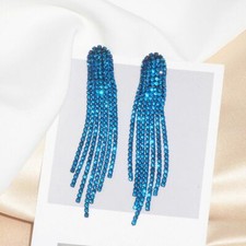 Crystal Dangles Earring Tassel Drop Earrings Long Ear Cuff Gifts Women's Jewelry