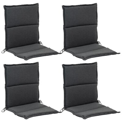 GO-DE WIKA Gartenstuhlauflagen 4er Set für Niederlehne Anthrazit 46 x 98 cm