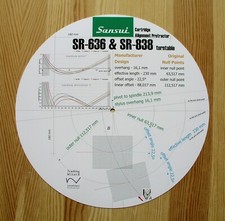 Sansui SR-636  SR-838 Custom Designed Tonearm Cartridge Alignment Protractor