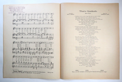 Partituras Thats Gratitude George A Norton And Sheppard Camp 1907 - Imagen 3 de 4