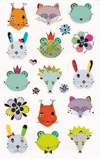 Mrs. Grossman's Turnowsky Stickers - Woodland Frilly Faces - Hedgehog - 2 Strips