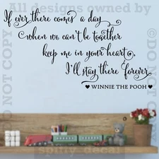 Winnie the Pooh Heart Forever Quote Vinyl Wall Decal Sticker Decor Nursery Room