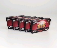 TDK Hi8 120 MP Video Cassette - Black P6-120HP Lot Of 5 Tapes - Sealed