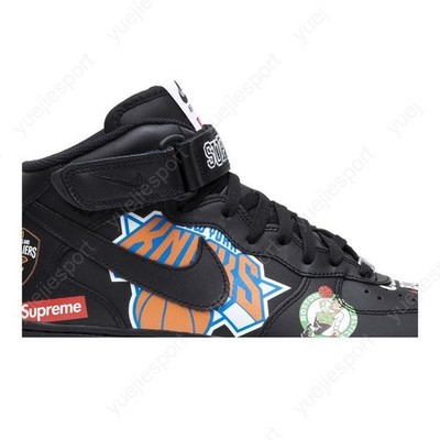 Size 10.5 - Supreme x NBA x Nike Air Force 1 07 Mid Black for sale