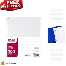 Reliable 200 Sheets Wide Ruled Loose Leaf Paper - Perfect for In-Class Notes