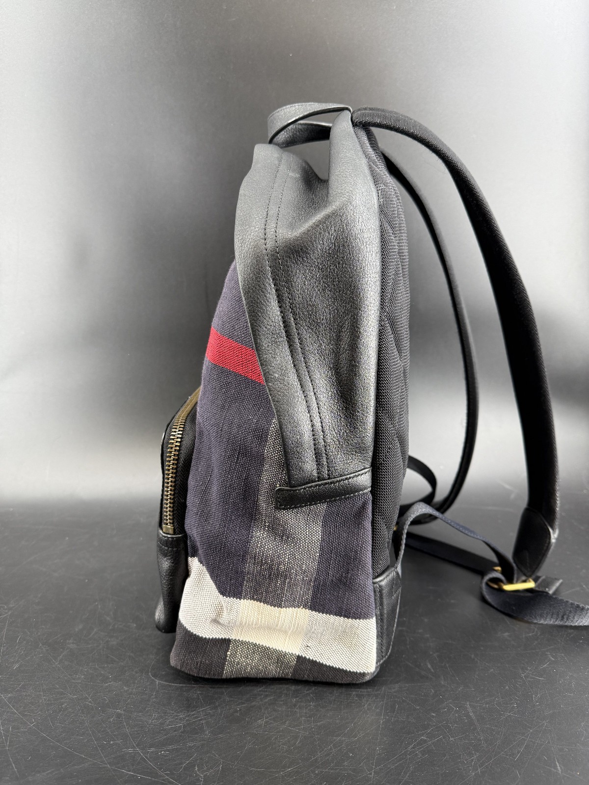 Burberry Blue Canvas Exploded Check Backpack Leat… - image 6