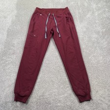 FIGS Technical Collection Scrub Pants Burgundy Jogger Style Size S