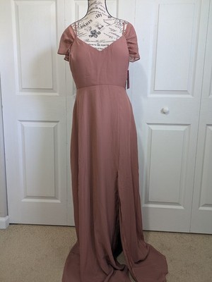 rose brown color dress Rachel Allan RB8128