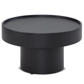 WOHNLING Couchtisch Pilzform Metall Schwarz 60x60x36 cm Wohnzimmertisch Rund