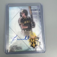 2021 Bowman Sterling Baseball Rookie Prospect Auto Robert Hassell #/150 Padres
