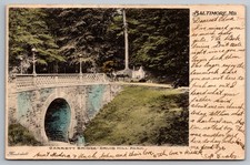 1906 Baltimore MD Garrett Bridge Druid Hill Park Hand-Colored Postcard