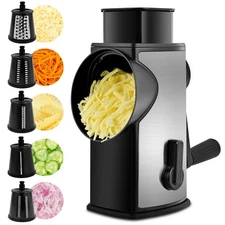 SUSTEAS Rotary Cheese Grater with Handle Kitchen Mandoline Vegetable Slicer w...