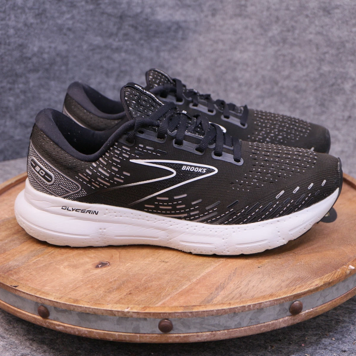 Brooks Glycerin 20 Mens Size 14D US Black White Running Shoes 1103821D059 Brooks Glycerin White 2022 for sale | eBay main image 4
