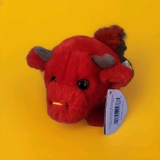 Swibco Puffkins 5" Bruno The Red Bull Plush NWT DOB 2-17-1998