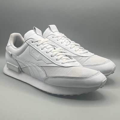PUMA Future Rider TMC Nipsy Hustle Triple White Retro - Men's Size 14 USED
