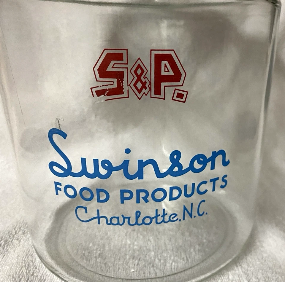 Vintage S & P Swinson Countertop Cracker Glass Jar from old country store - Image 2 of 4