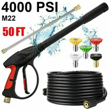 4000PSI High Pressure Car Power Washer Gun Spray Wand Lance Nozzle and Hose Kit