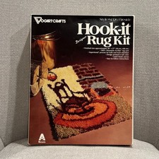 Vtg Vogart Crafts Hook-it Designer Rug Kit 4326 Fireside Rocking Chair  READ 