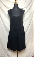 MICHAEL KORS Black Cotton/Rayon Lagenlook Style Knee Length Dress With Pockets