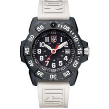 Luminox Men's Watch Navy SEAL Quartz Black Dial White Rubber Strap XS.CE01