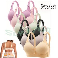 6pcs Wireless Bras for Women Comfort Full Coverage No Underwire Push Up Bra US