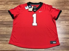 WOMENS XL - NEW Nike NCAA Georgia Bulldogs #1 Dri-FIT Football Jersey Red