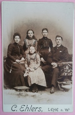 cdv: Kabinett, Großfamilie, Ende 19. Jh. von Carl Ehlers