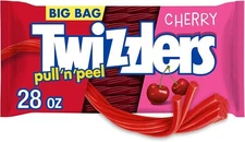 (Free Duty Tax) TWIZZLERS PULL 'N' PEEL Cherry Flavored Licorice Style, Chew