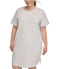 Calvin Klein Womens Comfy Sweater Dress, Grey, Plus Size, 2X