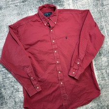 VTG Polo Ralph Lauren Shirt Mens Large Red Twill Button Down Blake Overshirt