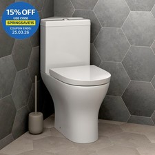 Bathroom Corner Toilet Close Coupled Space Saving WC Pan Cistern Soft Close Seat