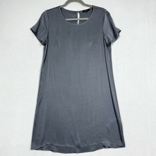 Quince Dress Women Small Washable Stretch Silk Tee Dress Lava Smoke Quiet Luxury