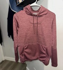 Columbia Women s S Pink Heathered Logo Fleece Pullover Hoodie Pockets