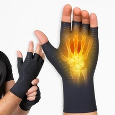 Copper Arthritis Compression Gloves Hand Support Pain Relief Joint Self Care
