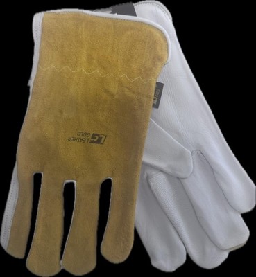 Leather Gold Top Grain 2 pair pack Split Cowhide Unlined Drivers Gloves Premium