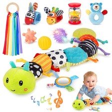 Baby Toys 0-6 Months, 10pcs Newborn Sensory Toys Set, Baby Musical