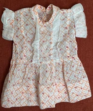 Vintage 50" Shear Cotton 9" Doll Dress Dainty Print