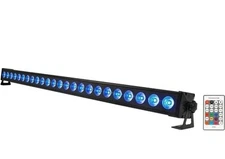 Rockville 2 Pack BATTERY STRIP 24 Rechargeable RGBW Color DJ Wash Light Bar/DMX