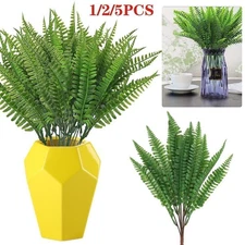 1/2/5X Plastic Lifelike Artificial Fern Foliage Bush Plants Outdoor Decor 2021