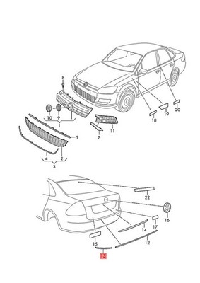 Genuine VW Polo Derby Vento-IND Trim Left Rear black 6RF853841