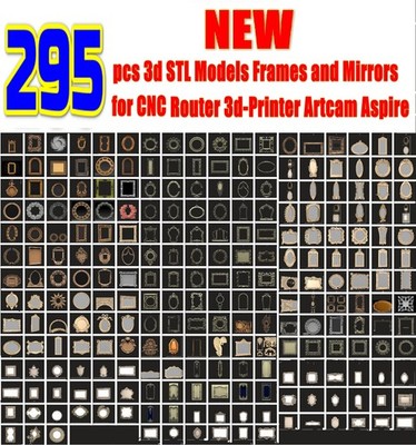 295 3D stl file reliefs Frames and Mirror for CNC router machine milling 0099