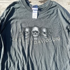 Vintage Harley Davidson Long Sleeve Men's Size Large Skull Made In USA Eagle
